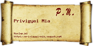 Privigyei Mia névjegykártya